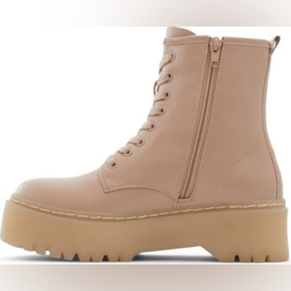 Taupe Monochrome Platform Combat Boots